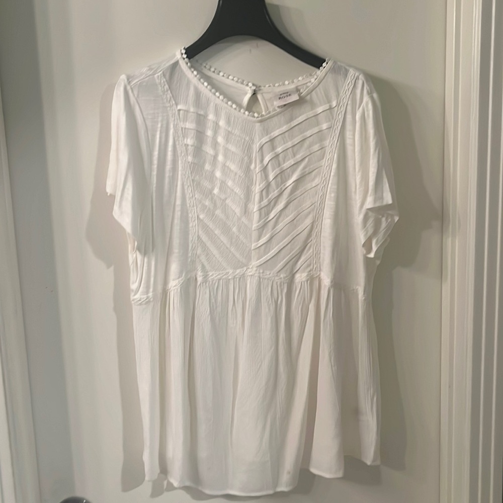 White blouse with keyhole back